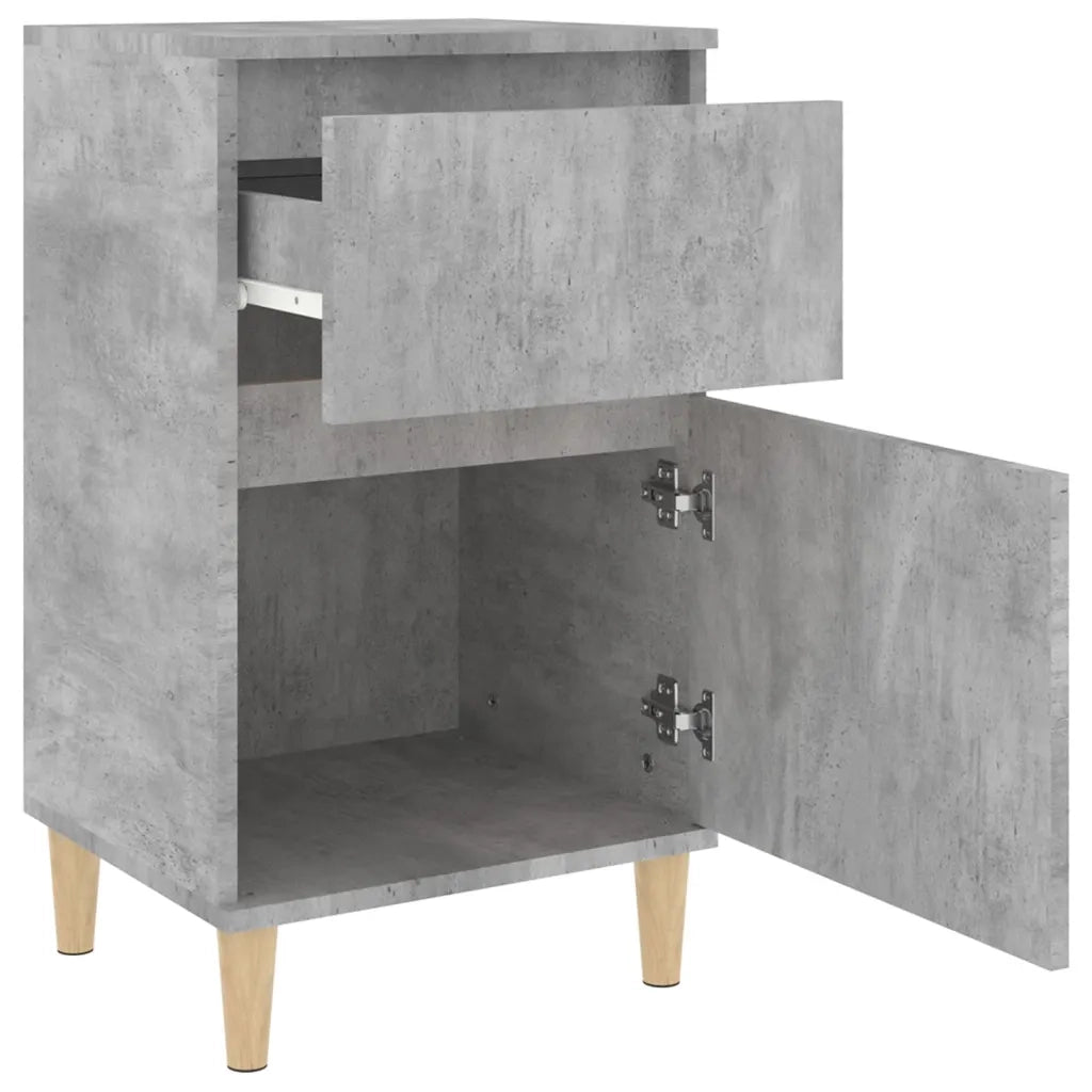 Comodino | Armadio da Notte | Mobiletto da notte Grigio Cemento 40x35x70 cm
