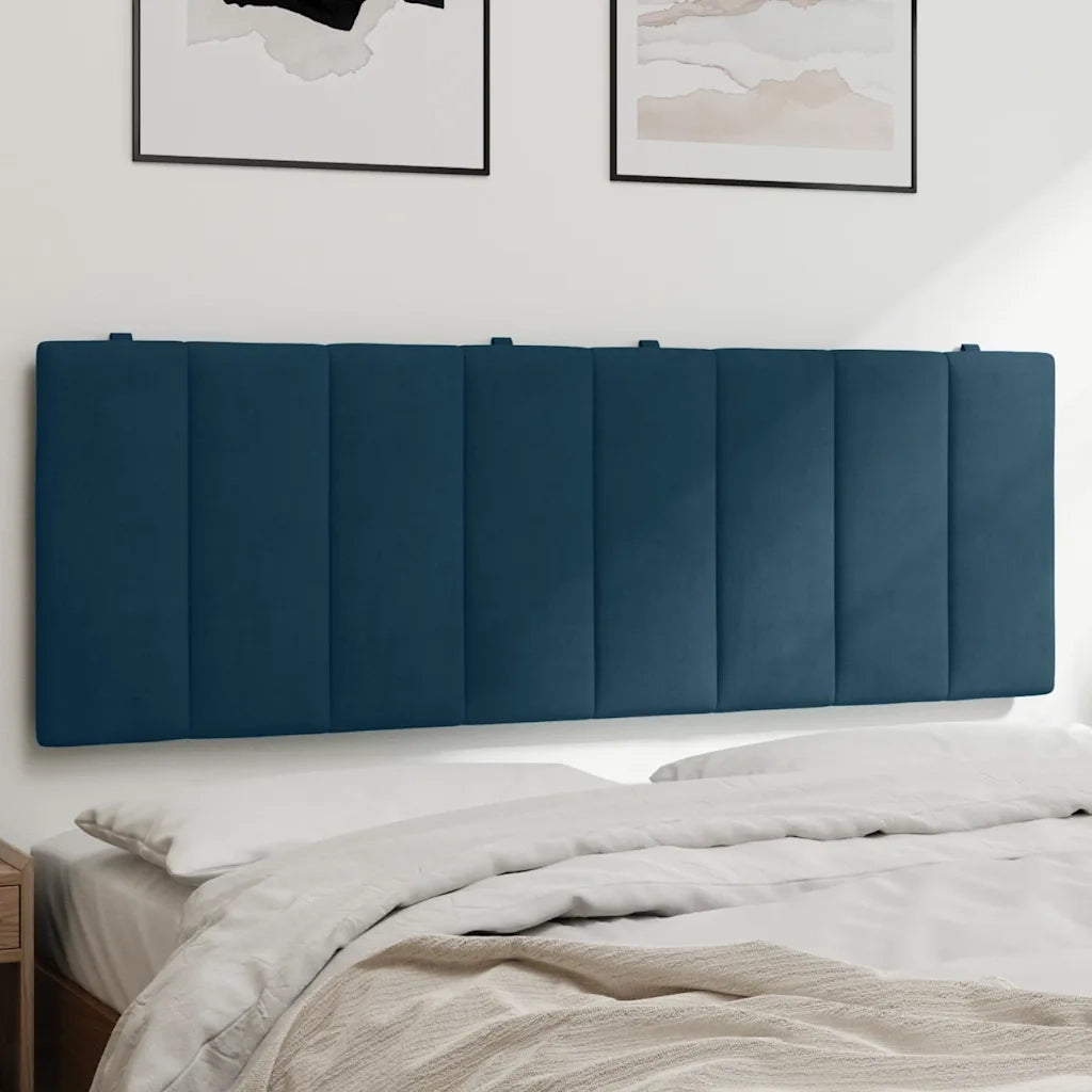 Cuscino Testiera Hanko Blu 120 cm in Velluto 374665