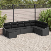 Set Divano da Giardino con cuscino 8 pcs polyrattan
