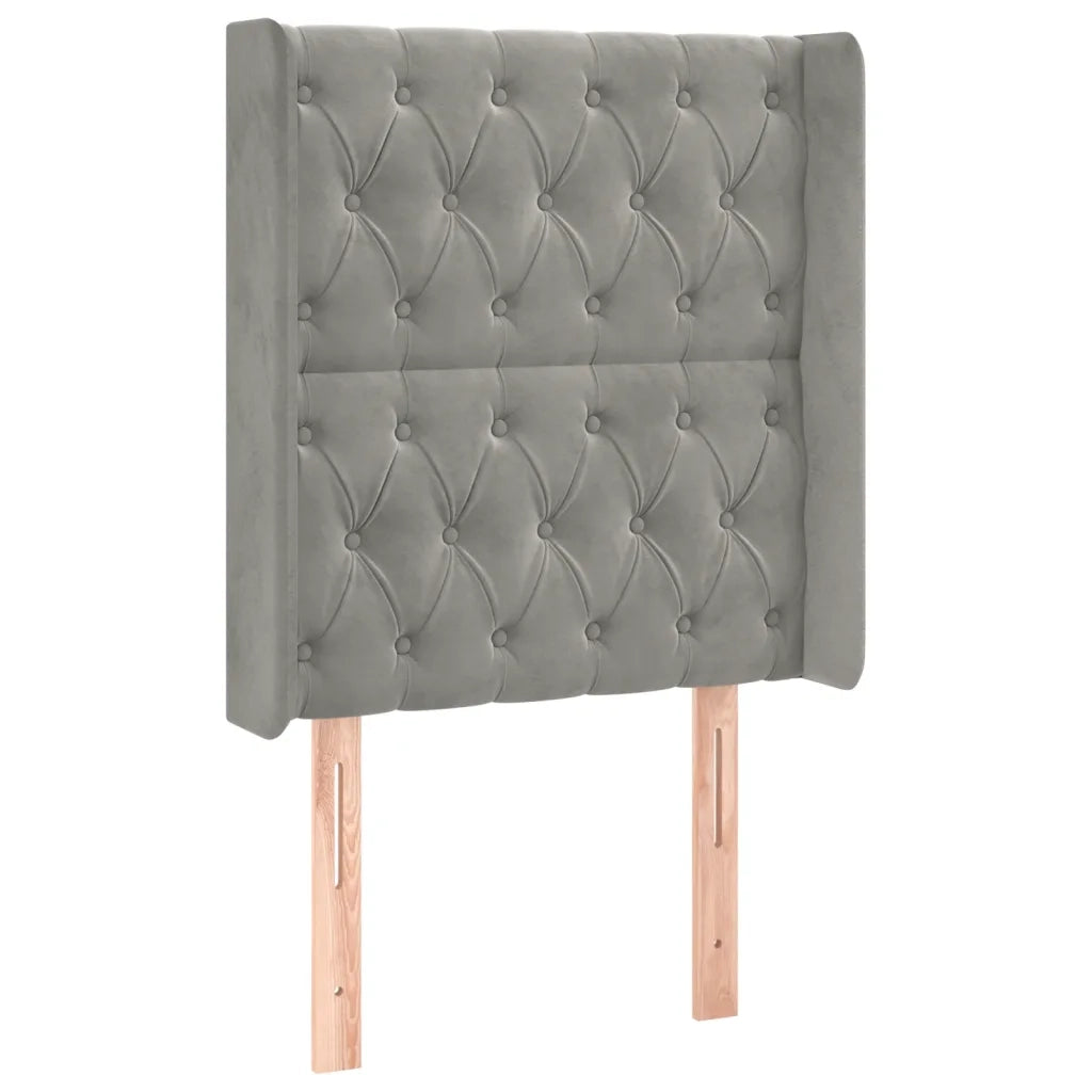 Letto a Molle Materasso e LED Grigio Chiaro 80x200 cm Velluto 3139709