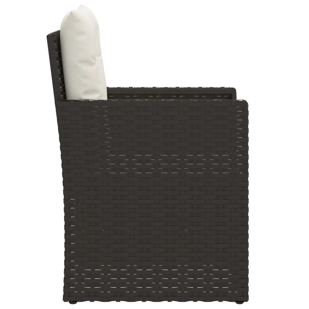 Set Divani da Esterno 3 pz con Cuscini in Polyrattan Nero 319192