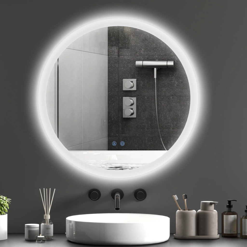 Specchio Bagno Rotondo LED 70x70cm ¨C Xylo ¨C Antiappannamento 3 Luci Touch