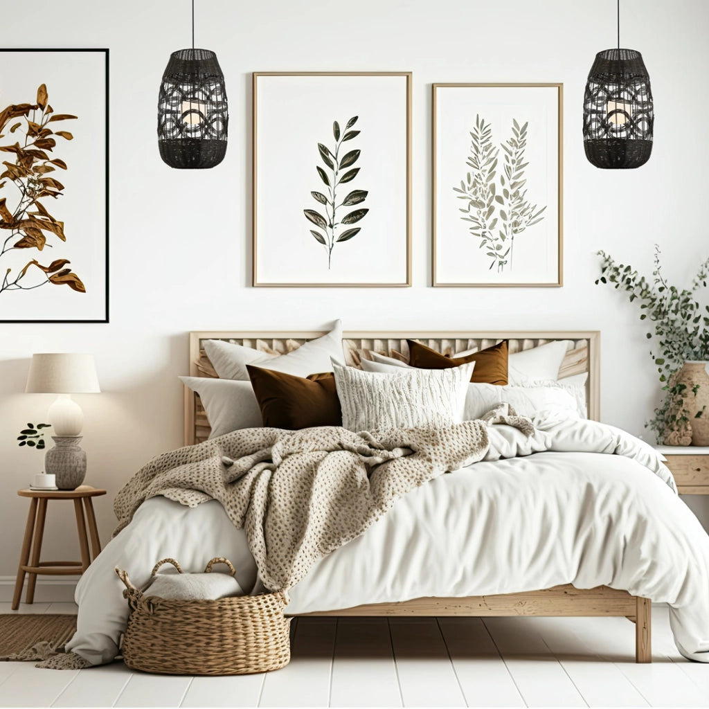 Lampada a sospensione boho Arona nera G9 Ø25 Milagro