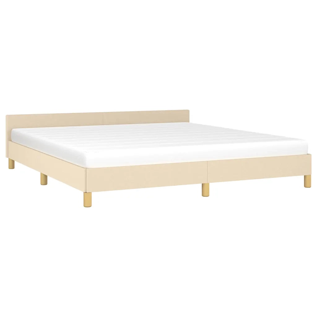 Letto matrimoniale | Letto per adulti | Giroletto senza Materasso Crema 160x200 cm in Tessuto