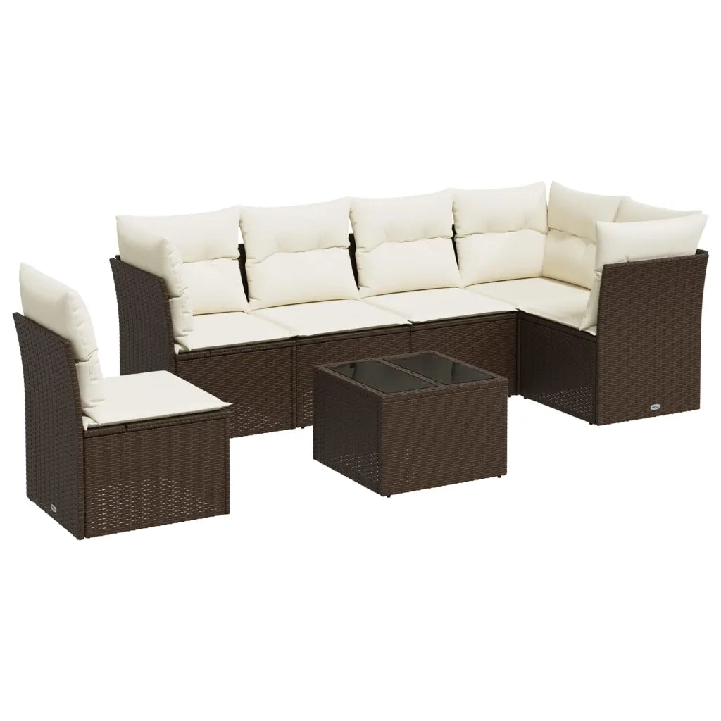 Set Divani da Giardino con Cuscini 7pz Nero Polyrattan 3217706