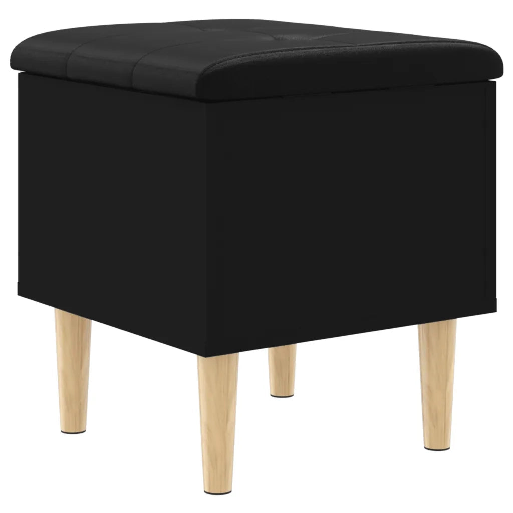 Panca Portaoggetti Nera 42x42x46 cm in Legno Multistrato