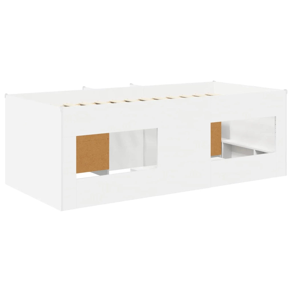 Struttura Letto Loft con Mobile 3 pcs Bianco Legno multistrato