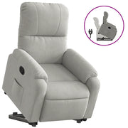 Poltrona | Sedia Relax Alzapersona Reclinabile Grigio Chiaro Microfibra