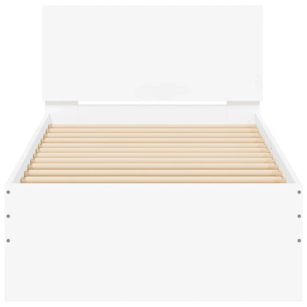 Giroletto con Testiera Bianco 75x190 cm in Legno Multistrato 838659