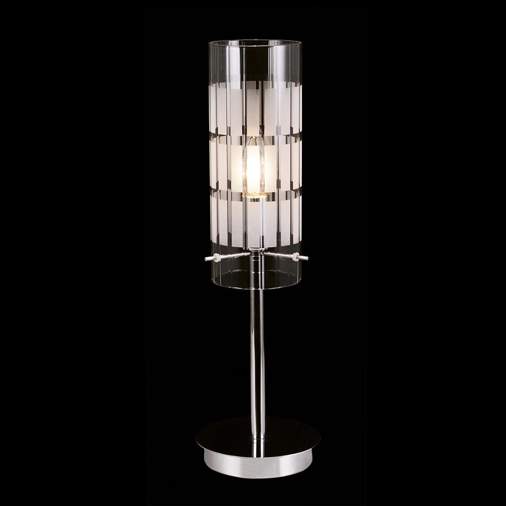 Lampada da tavolo Italux Max cromata vetro E27 46cm