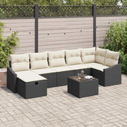 Set di divani con cuscino 8 pcs Nero polyrattan 3359306