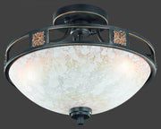 QUINTA PLAFONIERA CLASSICA RUGGINE CM42 3 LUCI ATTACCO E27