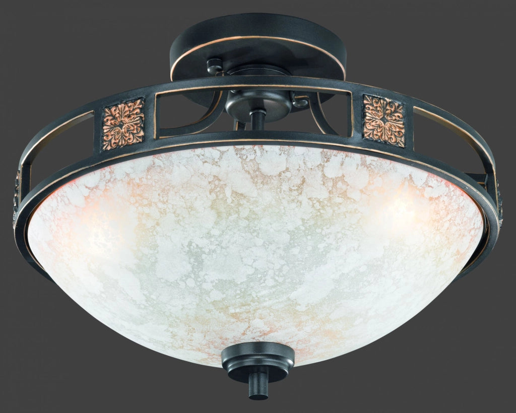 QUINTA PLAFONIERA CLASSICA RUGGINE CM42 3 LUCI ATTACCO E27