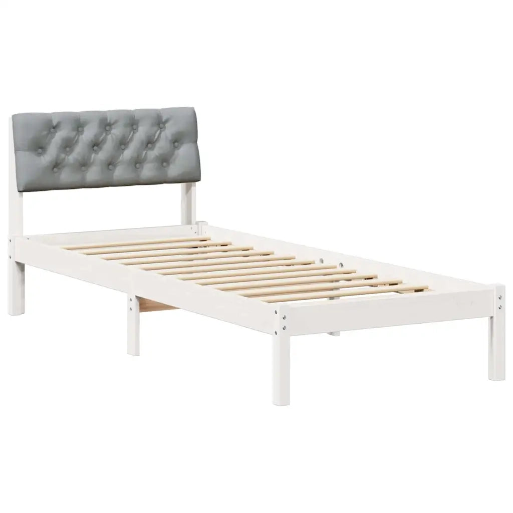 Struttura del Letto Bianco e grigio chiaro 80 x 200 cm