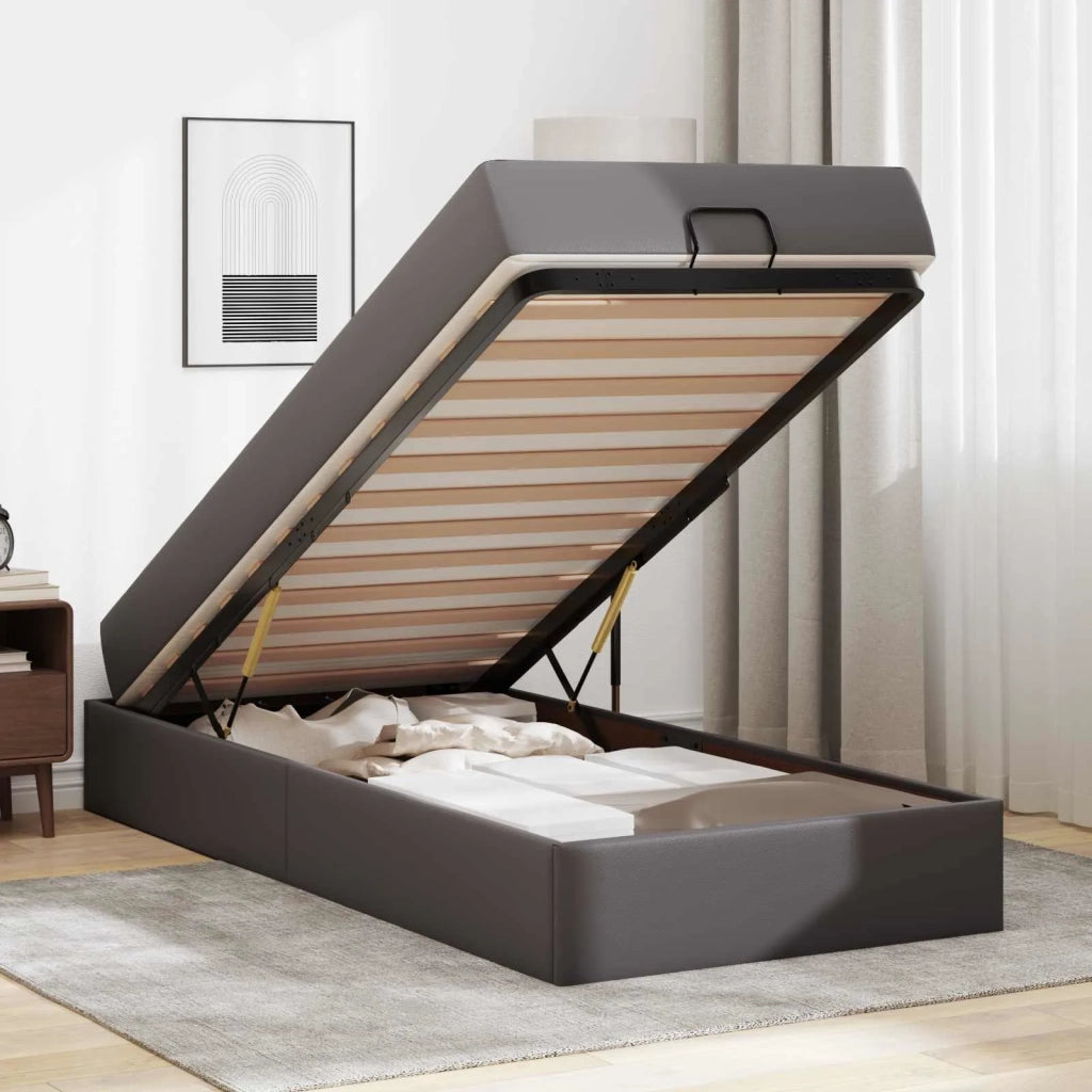 Struttura letto con materasso Altro 2 pcs-Giroletto Grigio PVC