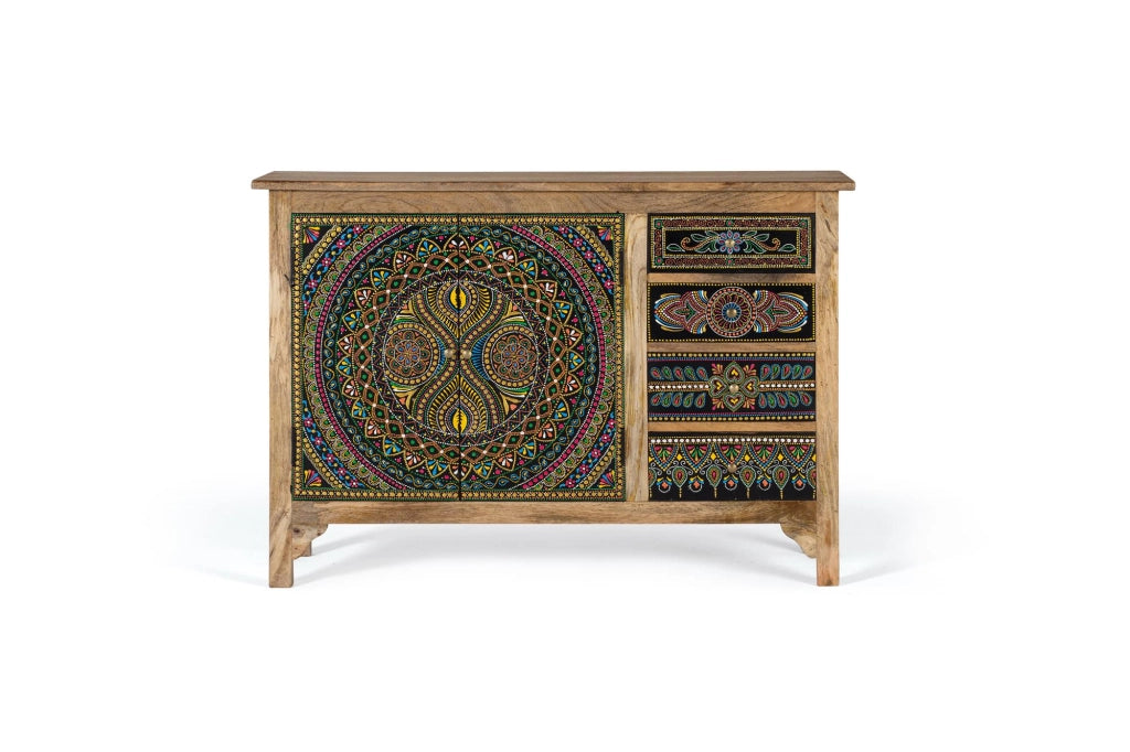 Credenza in legno di mango multicolore