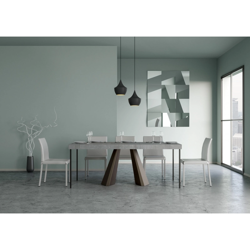 Consolle allungabile 90x40/196 cm Diamante Small Premium telaio Orso - Cemento
