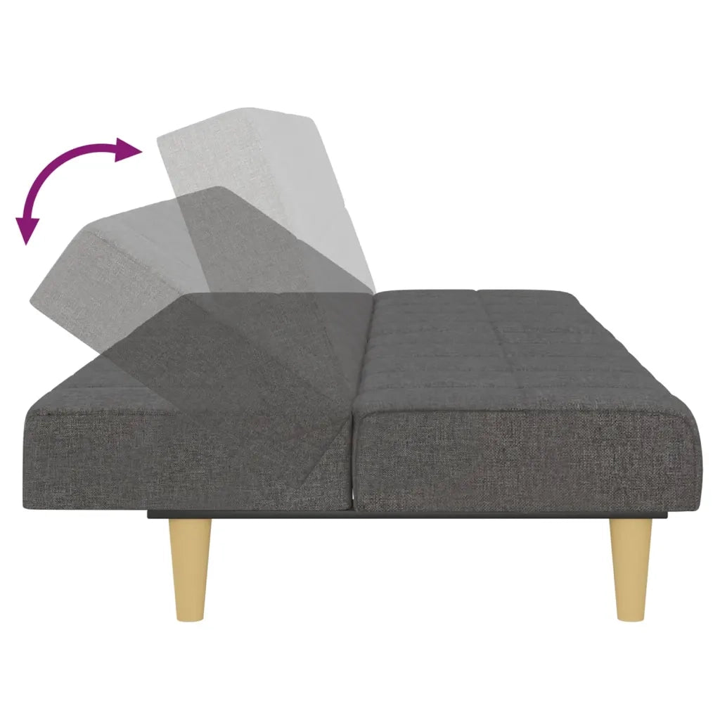 Divano letto | Sof¨¤ letto | Letto singolo a 2 Posti Grigio Scuro in Tessuto