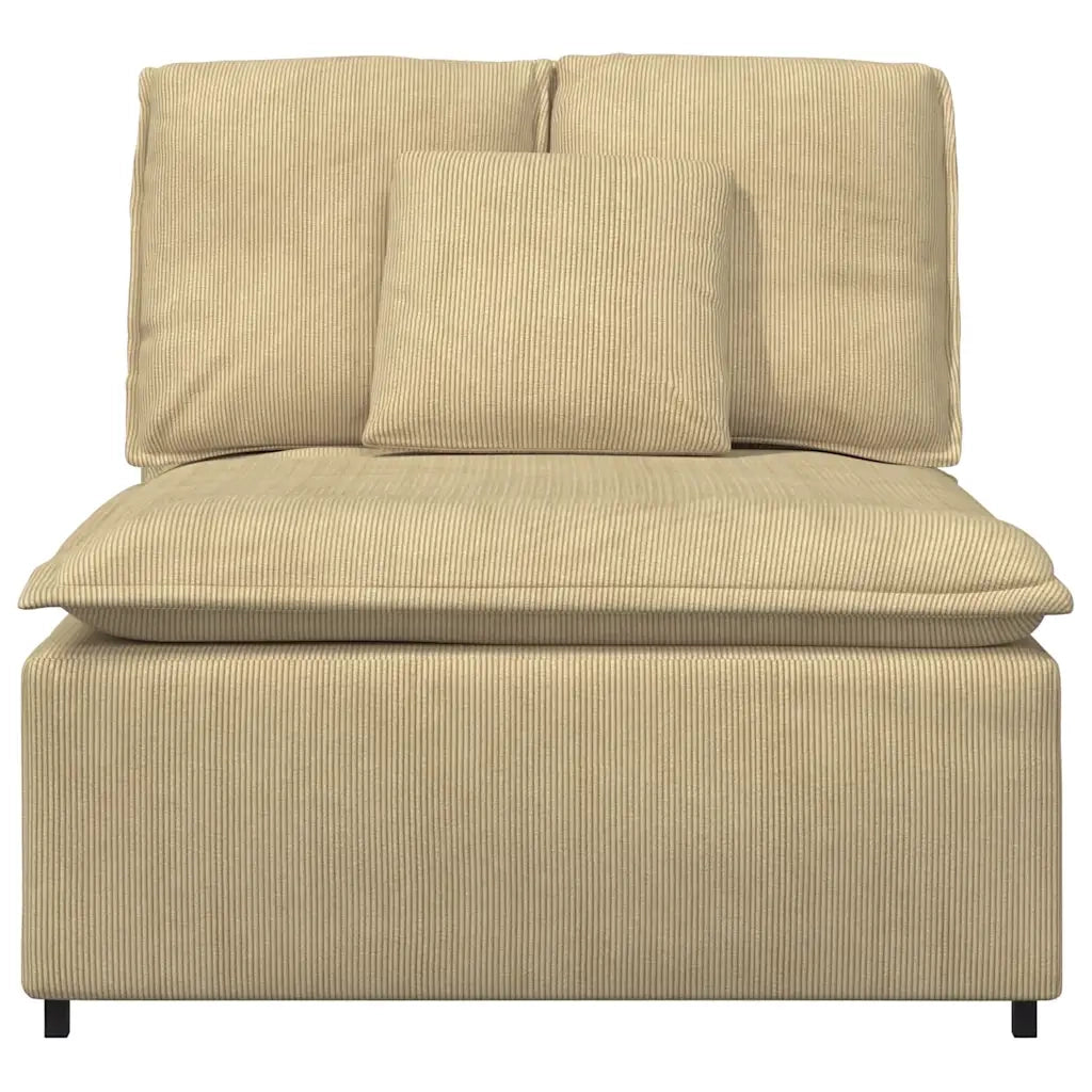 Modulo Centrale Divano Modulare con Cuscini Verde Grigio 100 cm