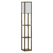 Lampada da Terra con Scaffale ¨C Minimal ¨C Marrone 26x26x160 cm