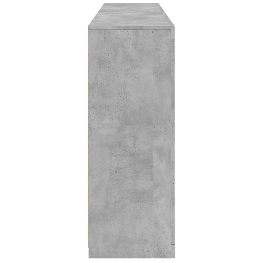 Credenza con Luci LED Grigio Cemento 162x37x100 cm
