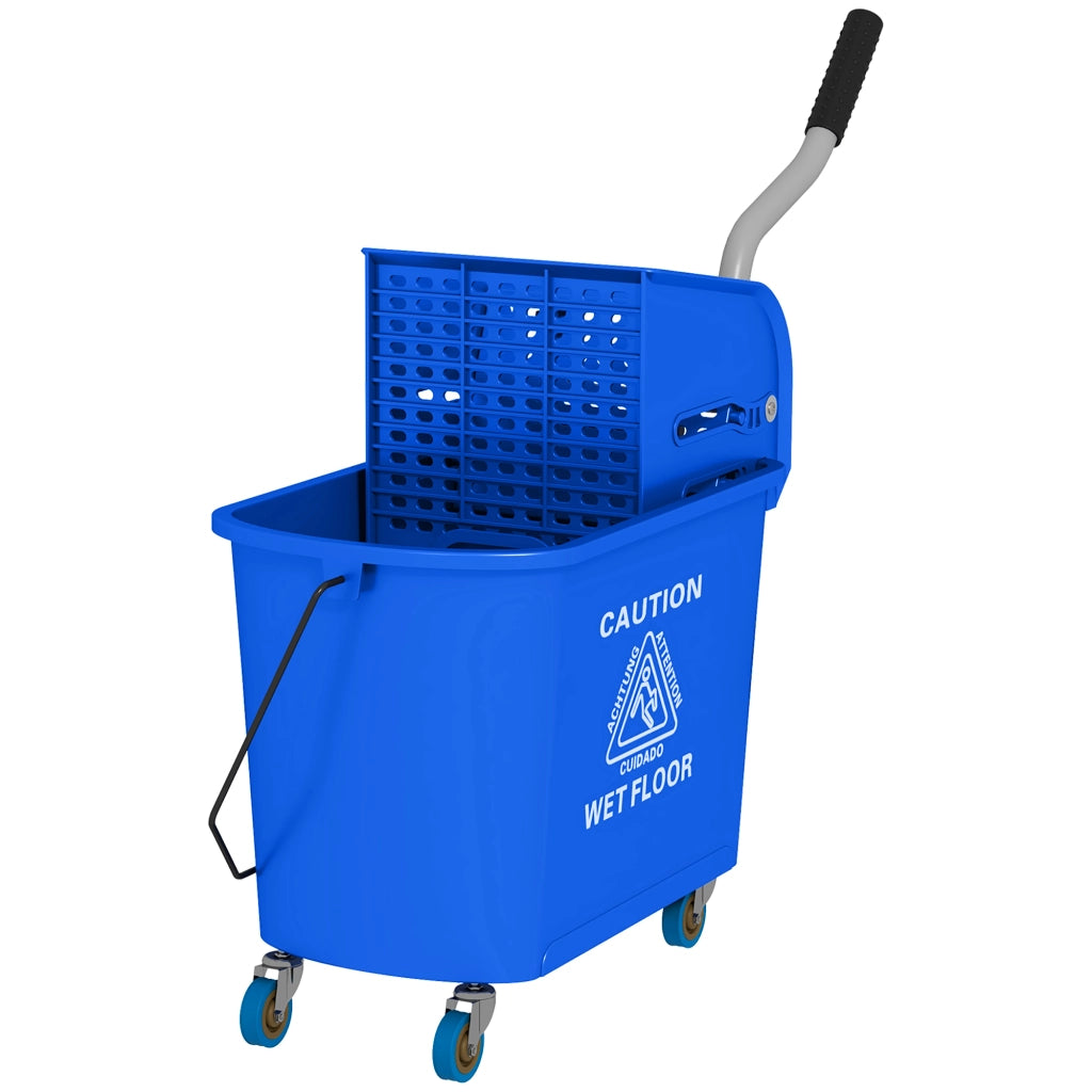 Secchio per lavapavimenti con strizzatore ¨C Minimal ¨C Blu, plastica, 20 L