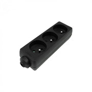 Multipresa senza cavo 3 prese con terra nera Ecolight