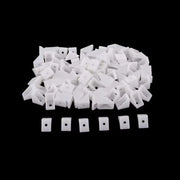 Staffa ad L in Plastica – Doppio Foro, Bianco