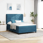 Letto a molle con testiera Blu Scuro 200 x 140 cm Velluto 3340986