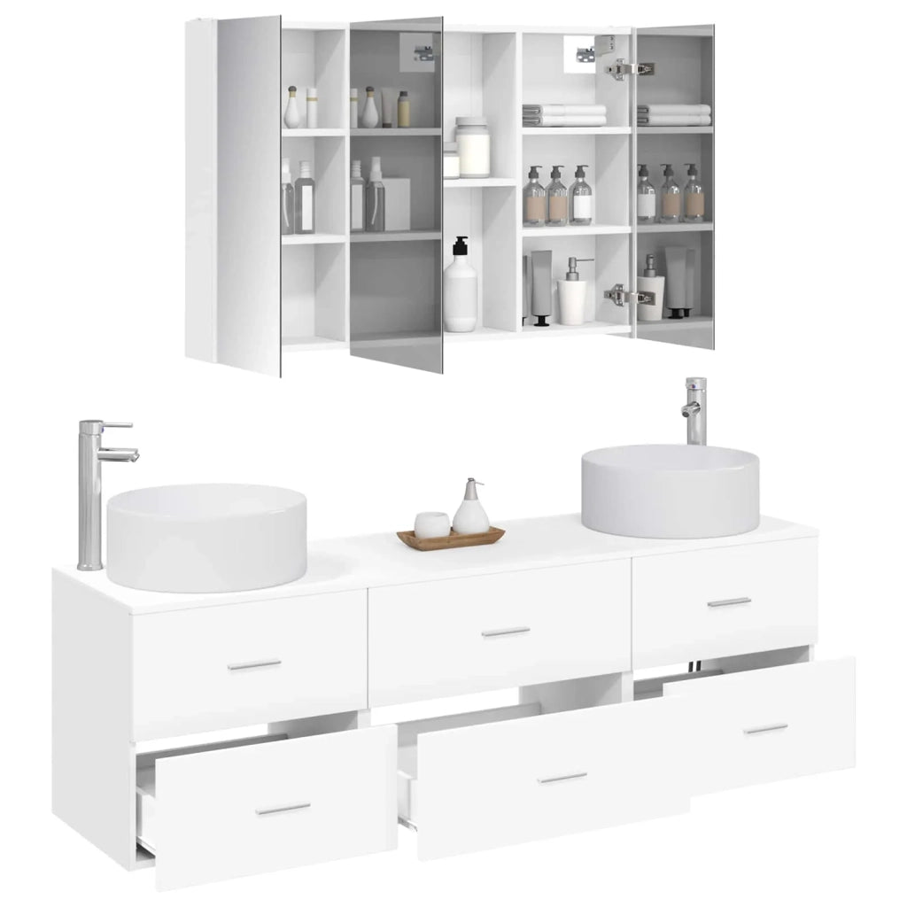 Set di mobili per il bagno 4 pcs Bianco 3407063