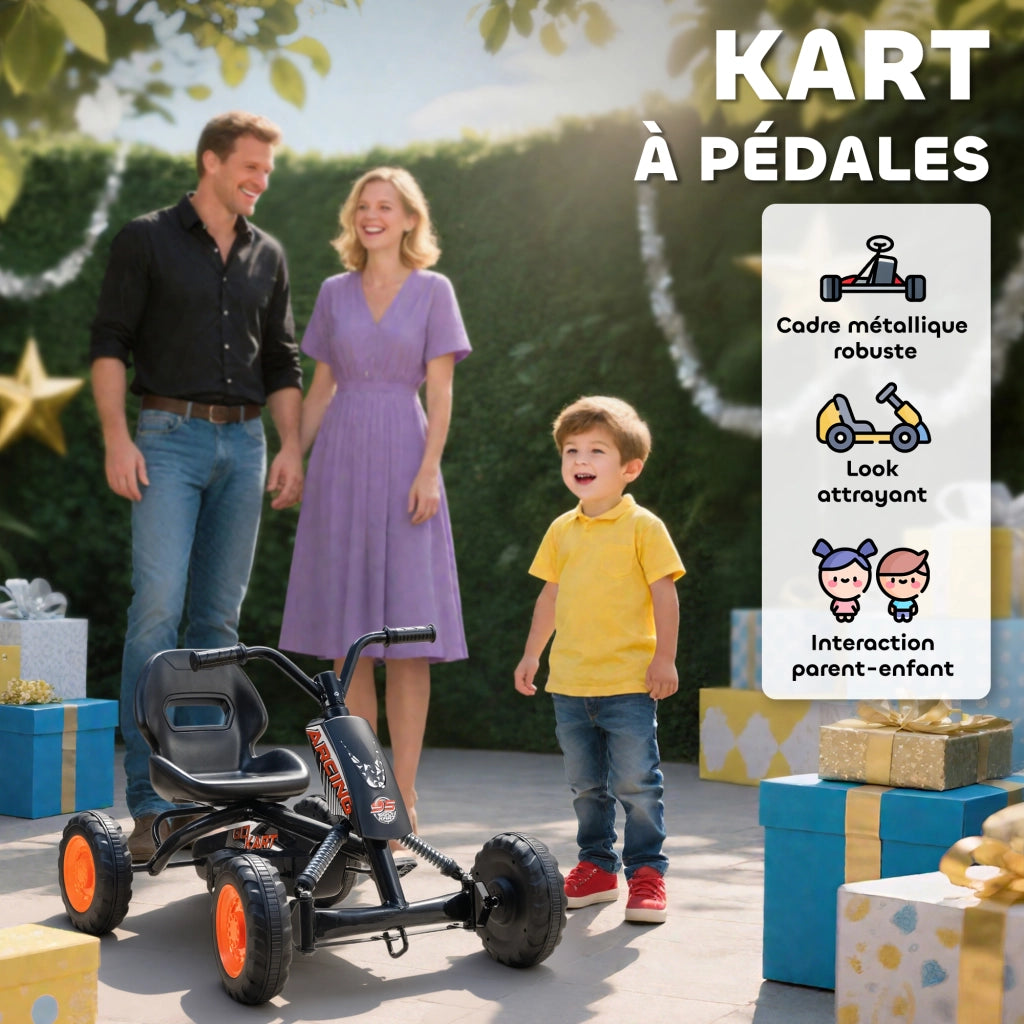 Karting per Bambini ¨C Minimal ¨C Nero 84x54x56 cm