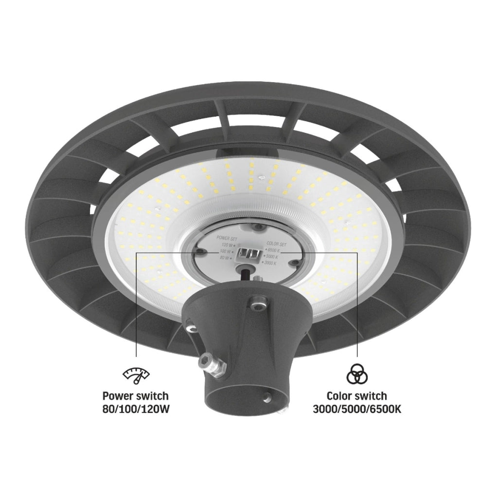 Testa lampione LED alluminio 80/100/120W IP65 Videx