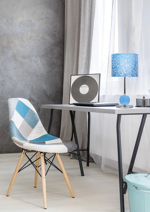 Lampada da tavolo Candellux Cort cromata blu E27 40cm