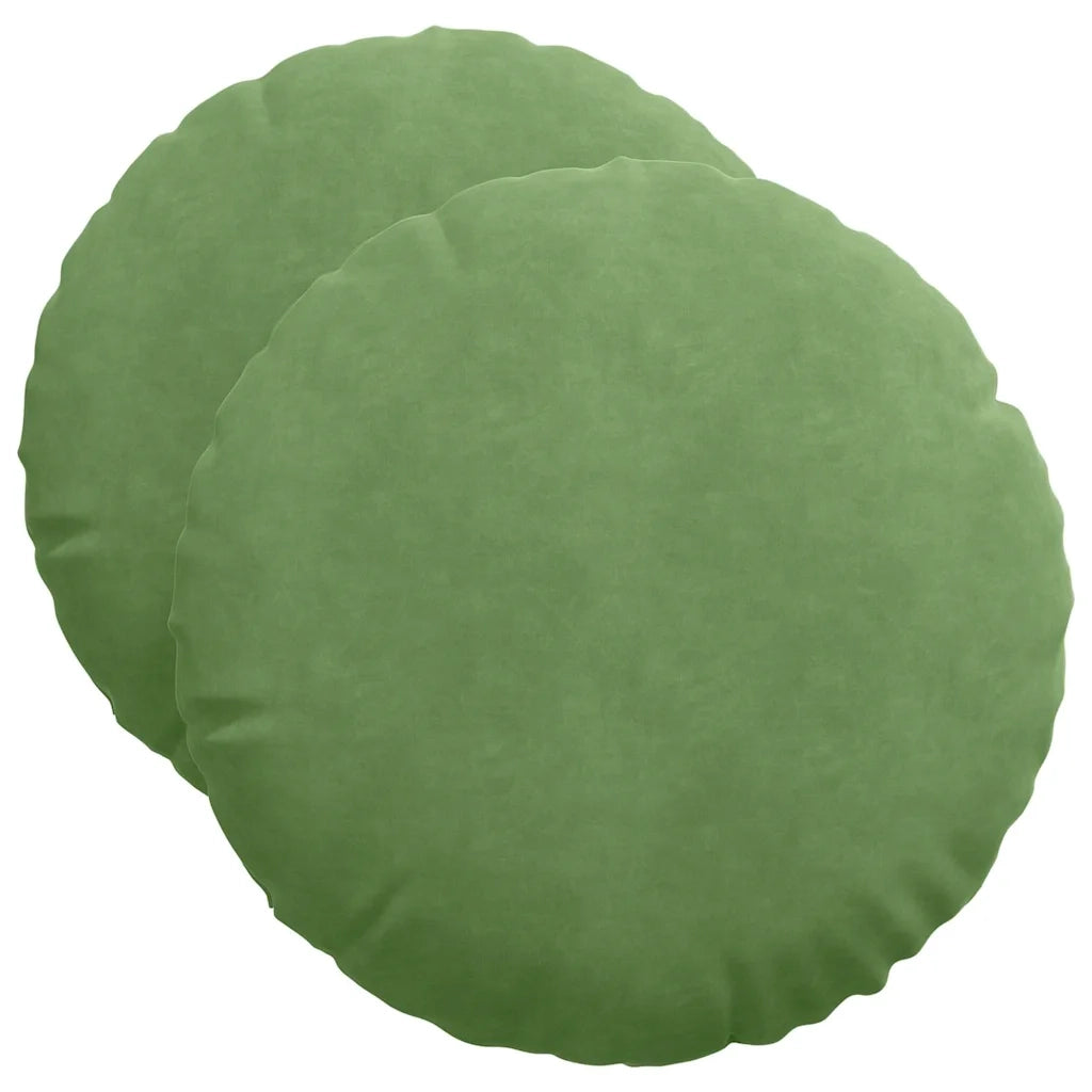 Cuscini per Seduta 2 pcs Verde chiaro Ø50 x 19 cm Velluto 42014177