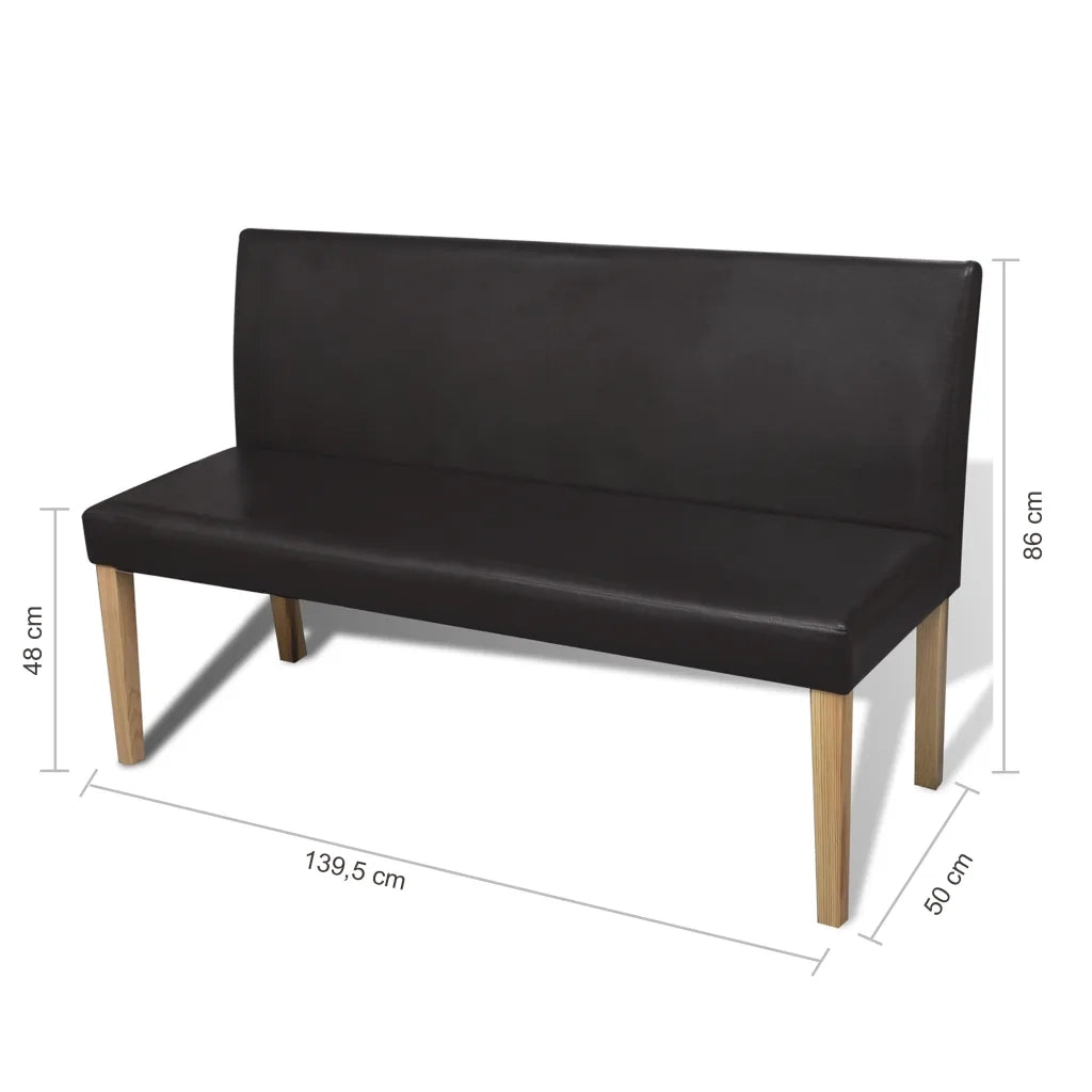 Panca-Sgabello 139,5 cm Marrone Scuro in Similpelle