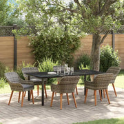 Set da Pranzo per Giardino con cuscino 7 pcs Grigio polyrattan 3261689