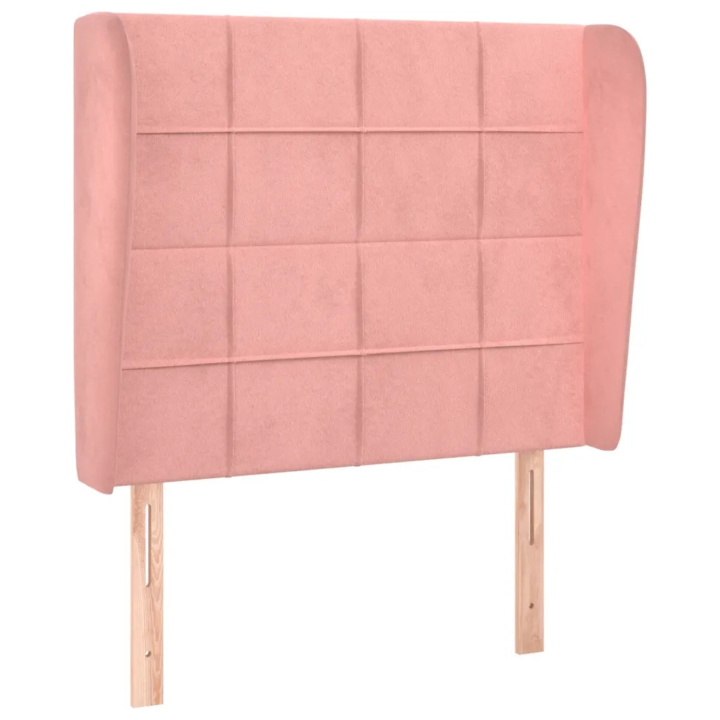 Testiera | Testata ad Orecchio Rosa 103x23x118/128 cm in Velluto