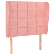 Testiera | Testata ad Orecchio Rosa 103x23x118/128 cm in Velluto