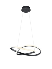 Lampada a sospensione LED Course nera Ø60cm 27W RL