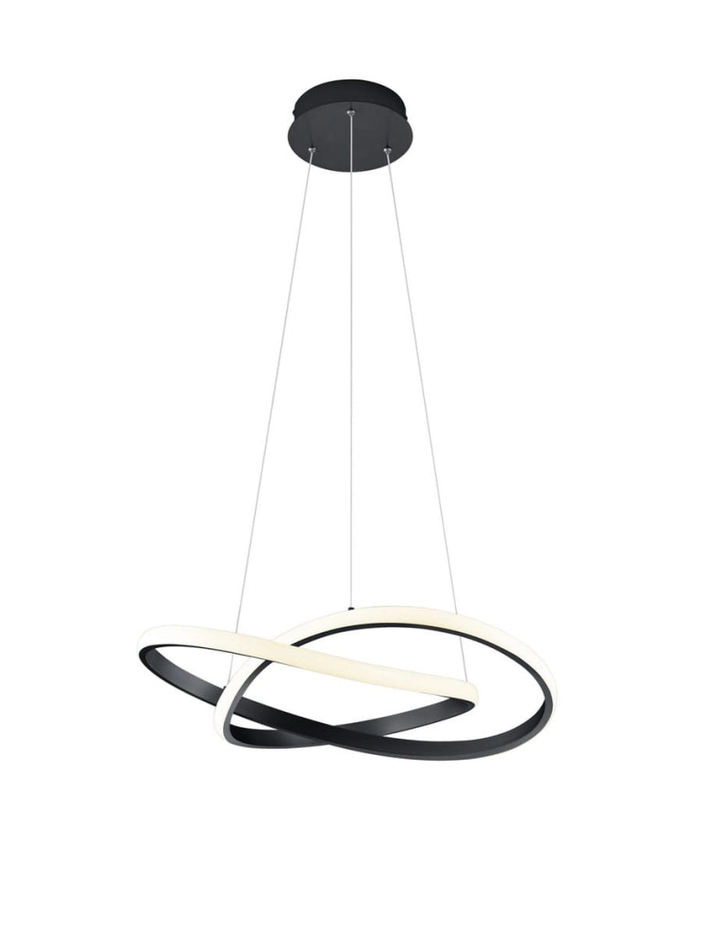 Lampada a sospensione LED Course nera Ø60cm 27W RL