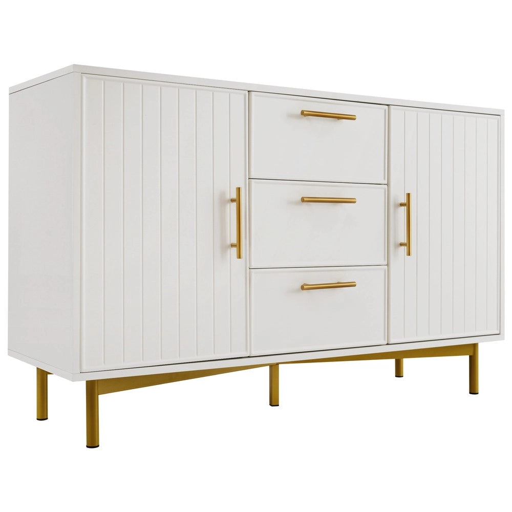 Cassettiera con Ante e Cassetti ¨C MINIMAL ¨C Bianco, 120x40x75 cm