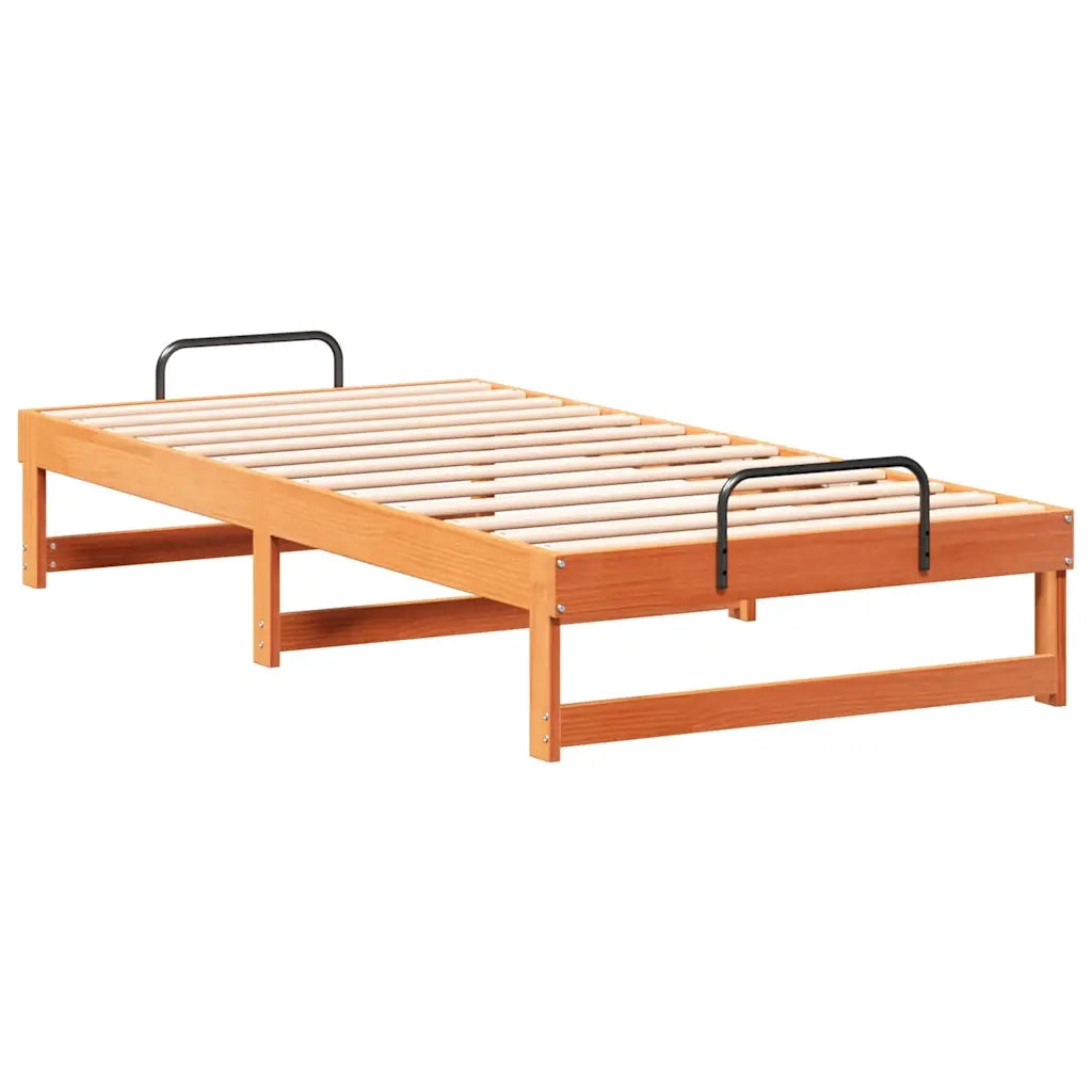 Struttura del letto Marrone 90 x 190 cm Pino massello 873153