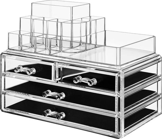 Organizzatore per trucco - Organizzatore trasparente - 4 contenitori