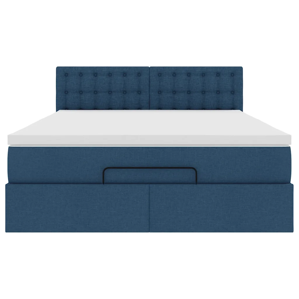 Pouf Letto con Materasso e LED Blu 140x190 cm 3312477