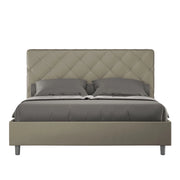 BS COM Letto matrimoniale senza rete imbottito 160x190 similpelle cappuccino