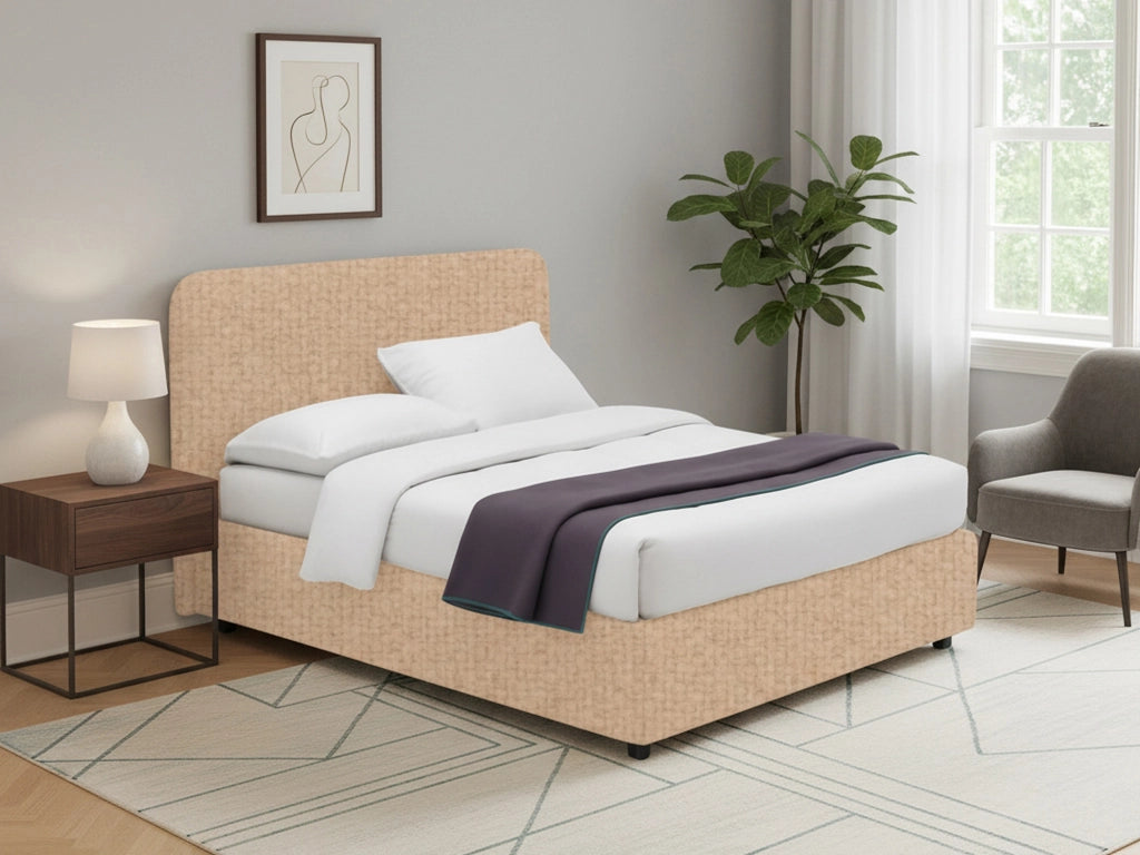 Slough, Letto Singolo Sfoderabile Made in Italy, Beige