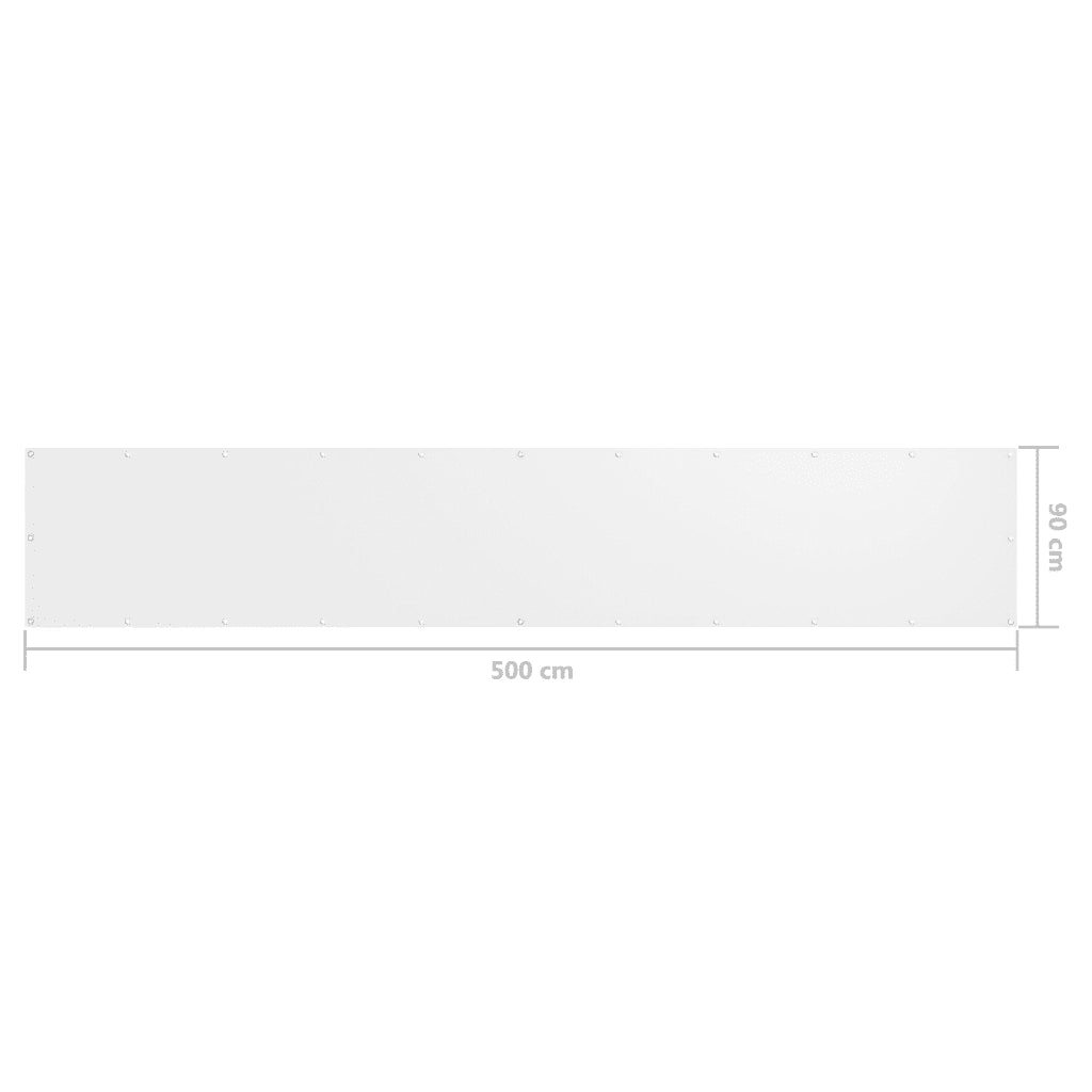 Paravento da Balcone-Pannello per balcone Bianco 90x500 cm in Tessuto Oxford