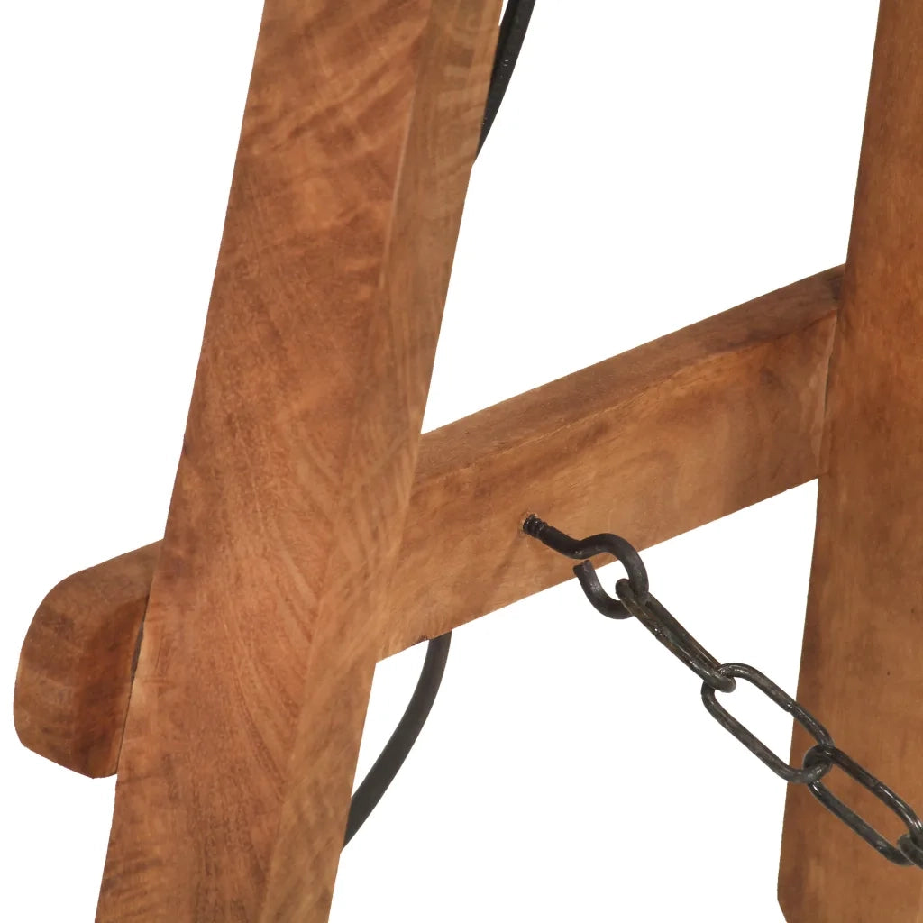 Lampada da Pavimento Nera E27 in Legno Massello di Mango 320589
