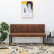 Panca-Sgabello 148,5 cm Marrone in Similpelle Scamosciata