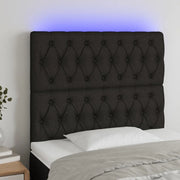 Testiera a LED-Testata con LED Nera 100x7x118/128 cm in Tessuto
